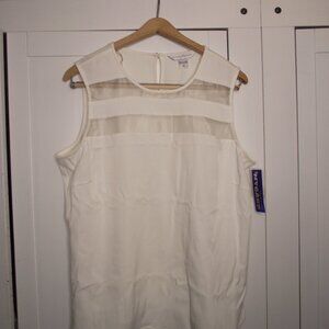 Peter Nygard, Size 14, Cream sleeveless blouse